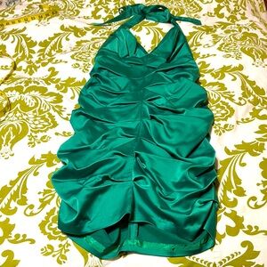 BCBGMaxAzria Green Halter Dress